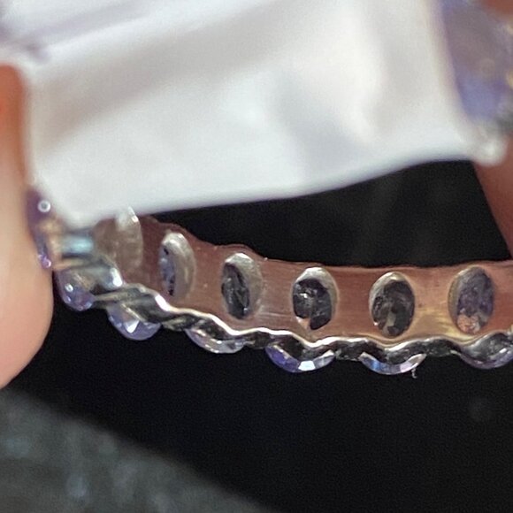 Eternity Ring Size 6 Purple Tourmaline Sterling Silver 925 Women Semi-Precious S - Picture 4 of 7